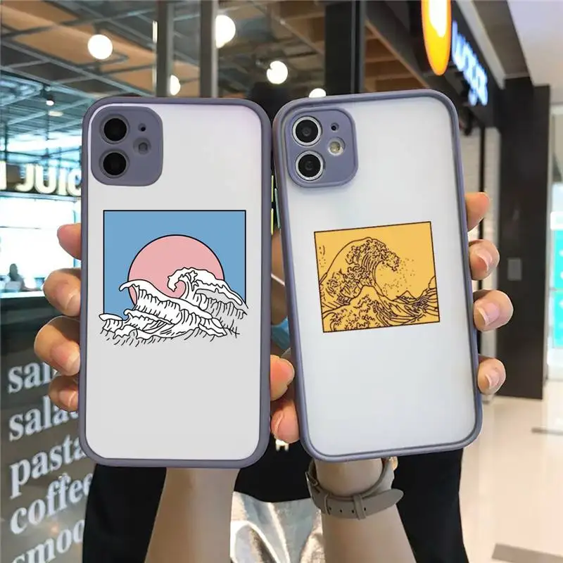 

The Great Wave off Kanagawa Phone Case Matte Transparent for iPhone 7 8 11 12 s mini pro X XS XR MAX Plus cover funda