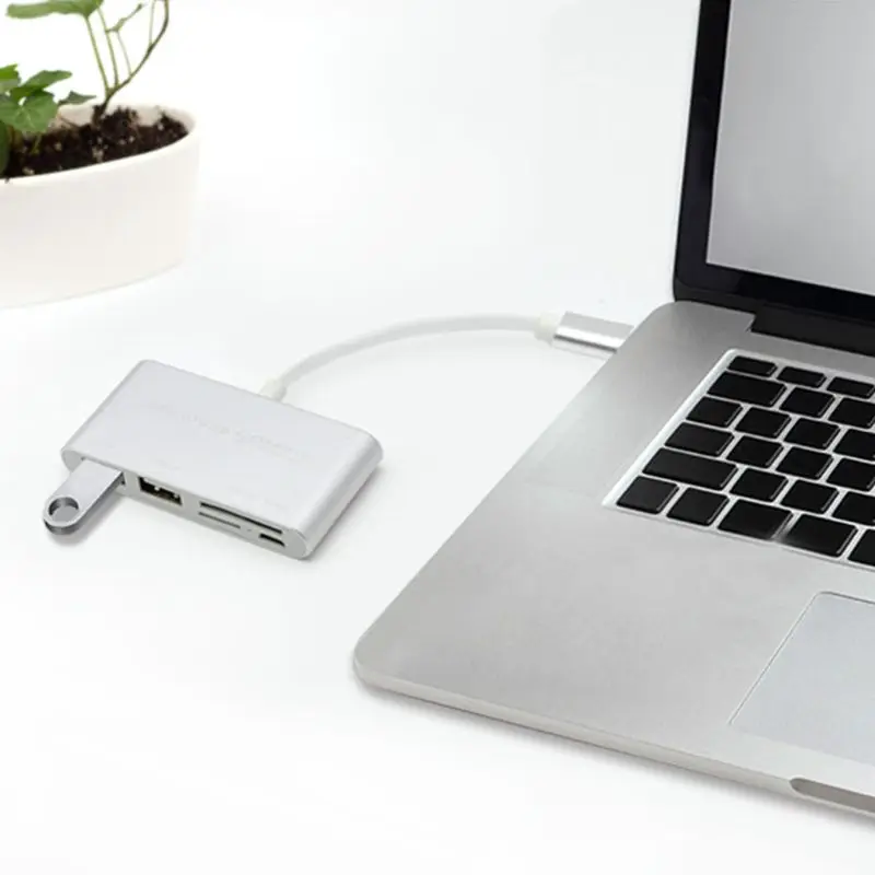 Многофункциональный USB C3.1 type-C OTG для чтения карт/USB 3,0 концентратор/SD/TF адаптер для ноутбуков type C