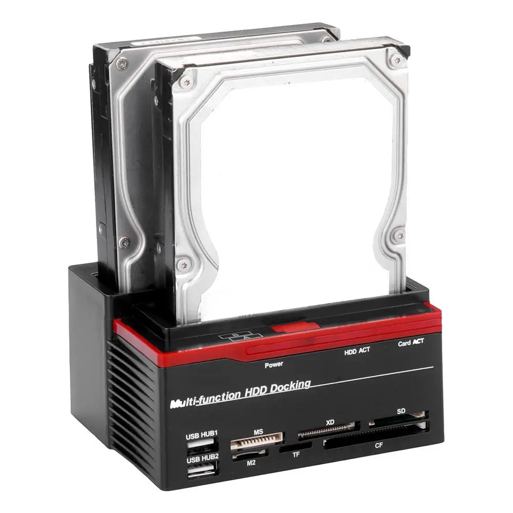 Новая многофункциональная док-станция на два слота 2 5/3 5 дюйма IDE SATA SDD HDD кардридер