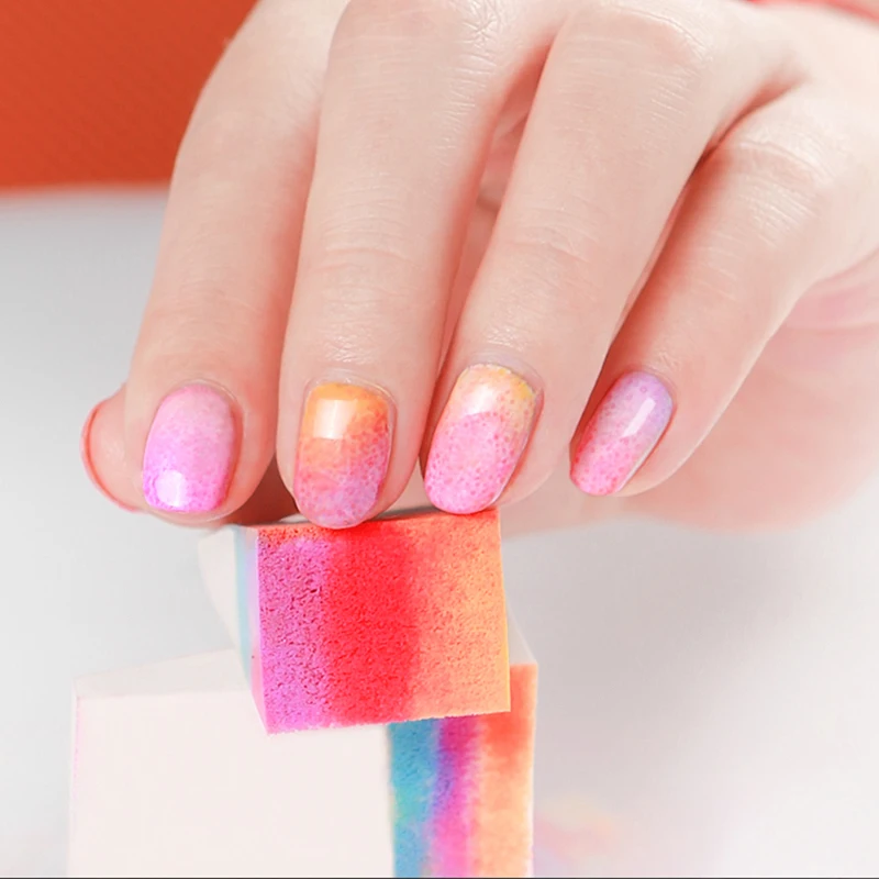 8 шт./компл. градиентные мягкие губки для дизайна ногтей цветного выцветания