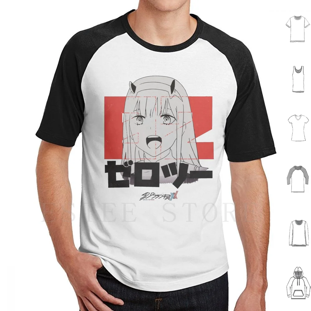 

Zero Two 02 ー Футболка с принтом из хлопка Zero Two Darling в Franxx 016 015 024 Robot Mecha