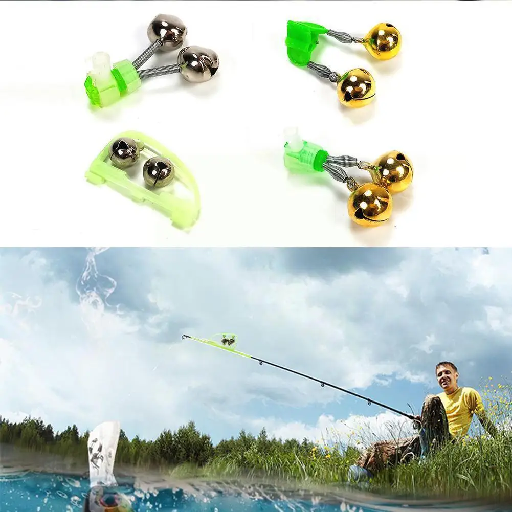 

1pc Luminous Light Twin Bells Metal Clip On Rod Alarm Sea Accessories Fishing Outdoor Tackle C4o3