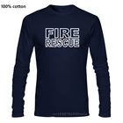Спасение от огня пожарный официальный пожарных шестерни Футболка Мужская модная футболка, хипстерские топы, детские футболки с длинными рукавами