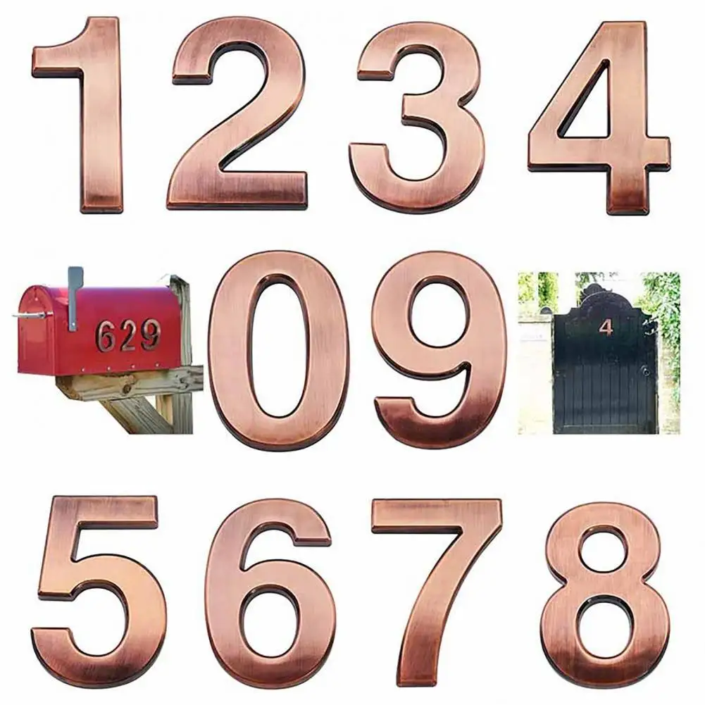 

60% Hot 10Pcs/Set Mailbox Number Self-Adhesive Chic Design Easy to Install 3D Self-Adhesive Door House Numbers for Apartments