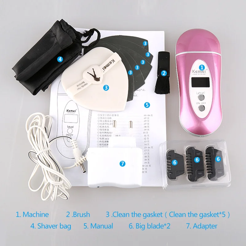 Перезаряжаемые электрические бритвы Kemei эпилятор Женский беспроводной
