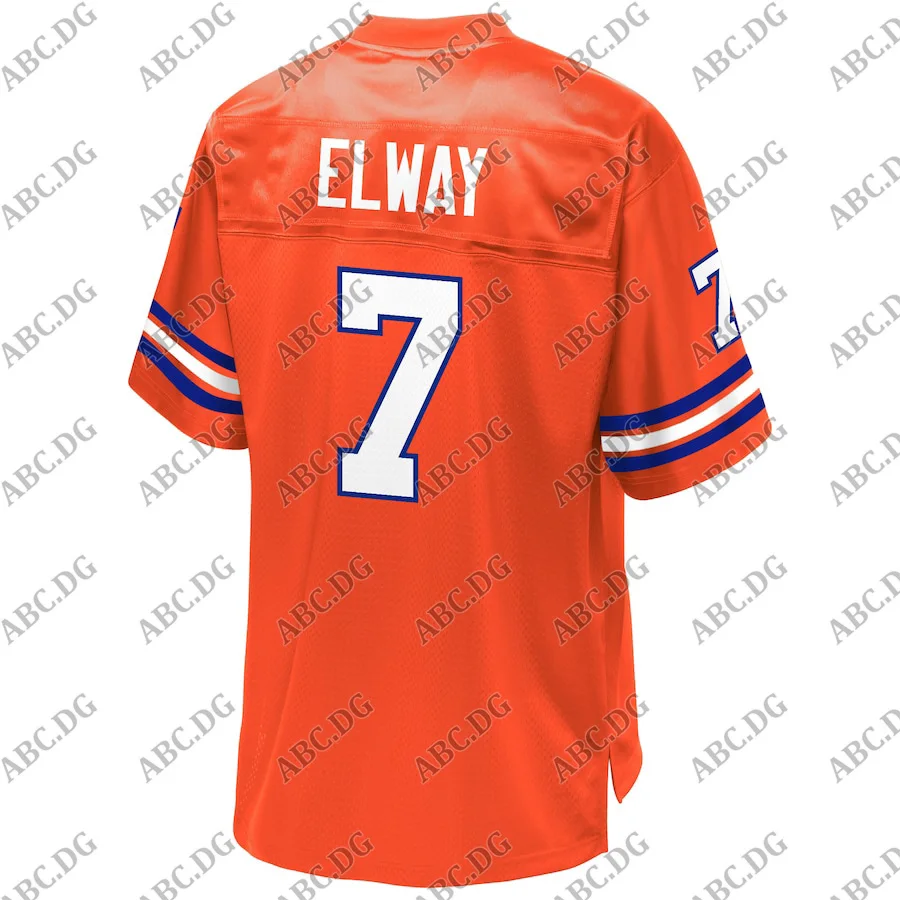 

Customized Stitch Men Women Kid Youth Denver John Elway Pro Line Orange Retired Player Replica Jersey 4XL 5XL 6XL