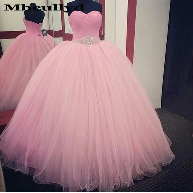Mbcullyd розовые платья для Quinceanera длинное бальное платье принцессы милое 16 день