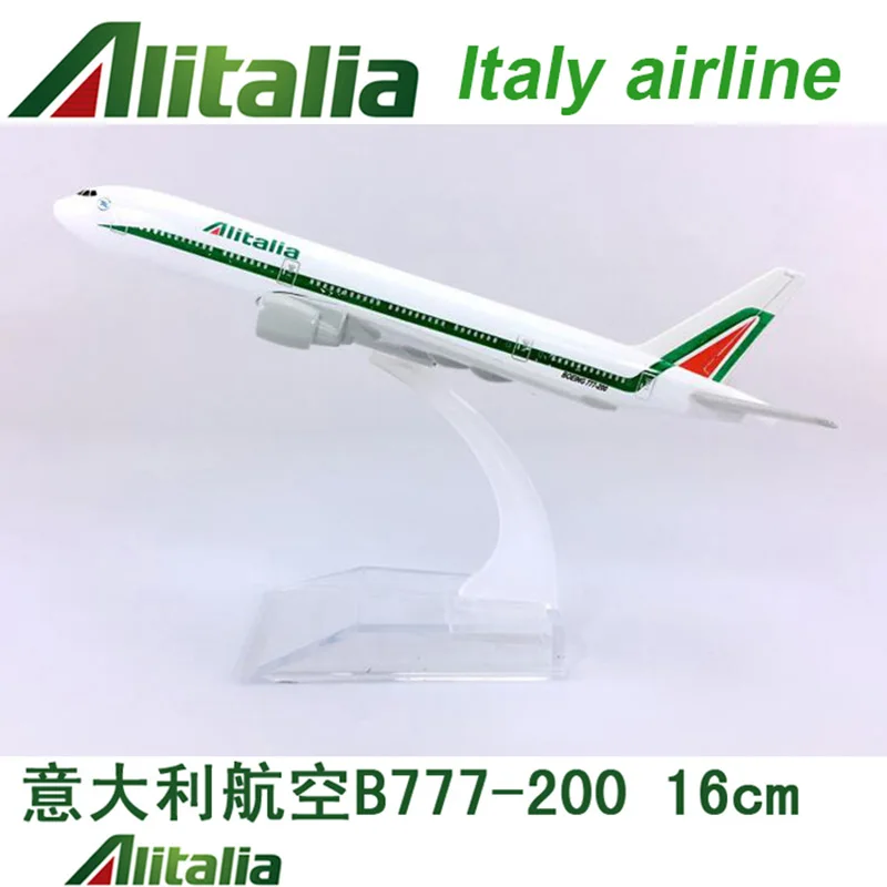 Самолет Alitalia 16 см масштаб 1:400 модель Боинга итальянского самолета с базовым