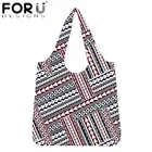 Женская сумка-тоут FORUDESIGNS, повседневная эко-сумка с 3D-принтом полинезийских племени, сумка для покупок