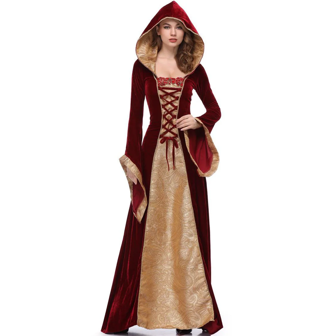 

Female Princess Cosplay Fairy Tale Empress Vintage European Medieval Court Noble Queen Uniforms Halloween Stage Costume