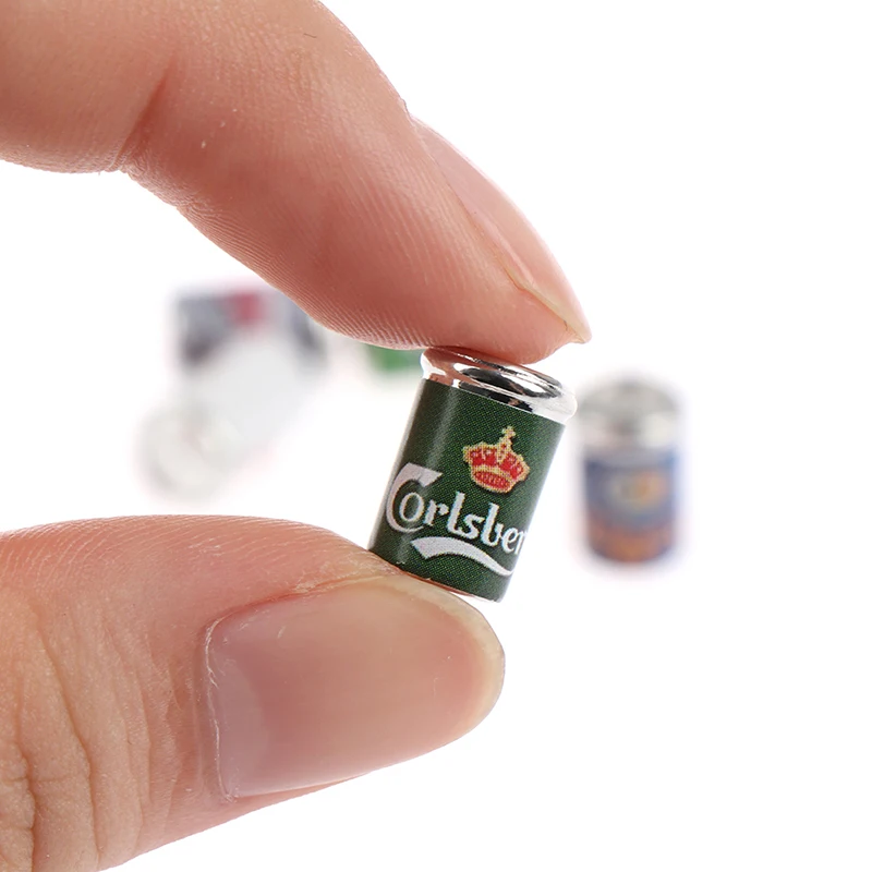 

1:12 Scale Miniature Cute Simulation Black Blue Beer Cans Dollhouse Dolls Accessories Kitchen Mini Play Drink Toys