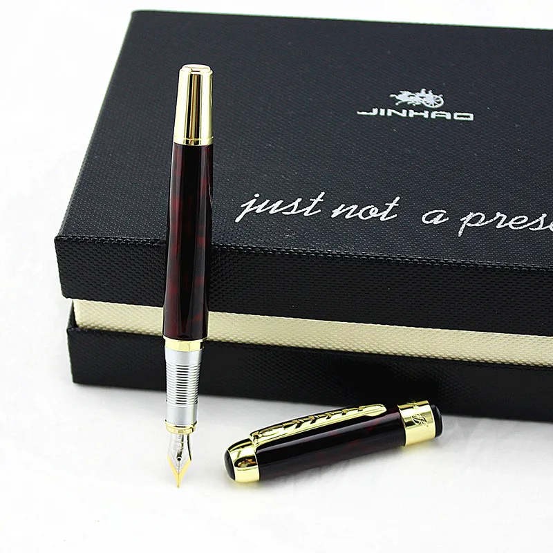 Jinhao 250 Гладкий зажим для шампанского и серебра 0,5 мм/1,0 мм ручка для каллиграфии высококачественная металлическая авторучка ручки для рождественского подарка