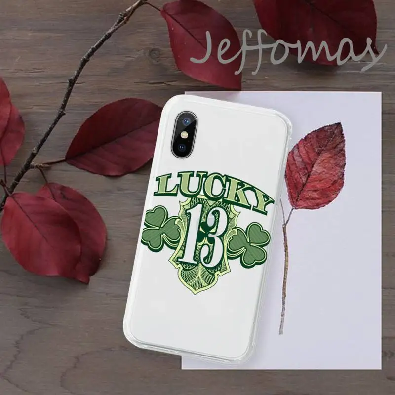 

Lucky Number 13 fashion Phone Case Transparent for iPhone 11 12 mini pro XS MAX 8 7 6 6S Plus X 5S SE 2020 XR