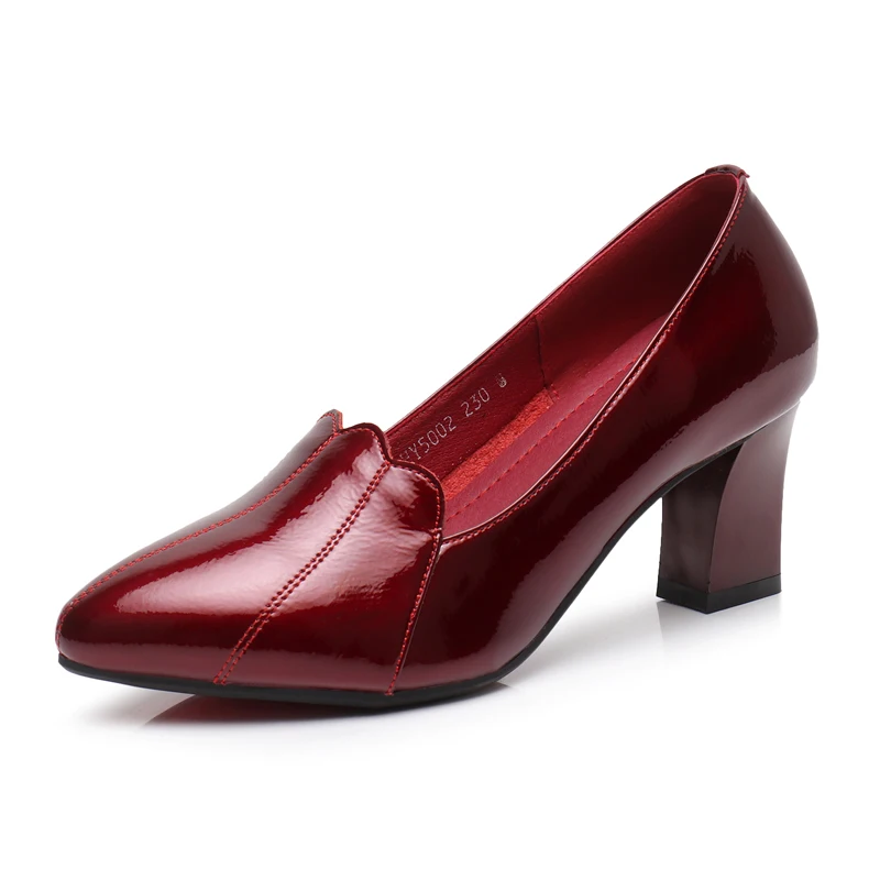 2019 г. Весенне-осенние новые женские тонкие туфли из лакированной кожи женская