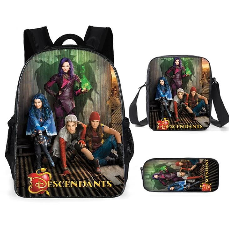 Комплект школьной сумки из 3 предметов с принтом Потомки школьный рюкзак для