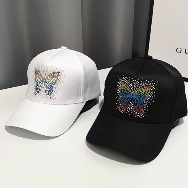 

Бейсболка женская бабочка Блестящая крышка snapback bone хип-хоп кепка