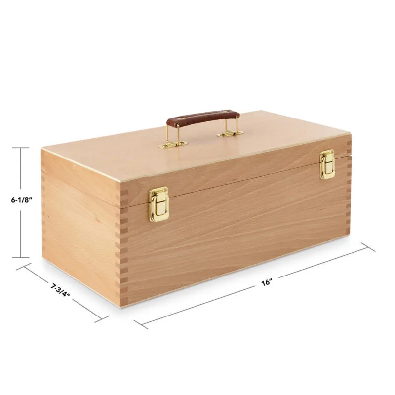 

Large Wood Artist Tool Box, Portable Brush Storage Box Organizer with Drawer