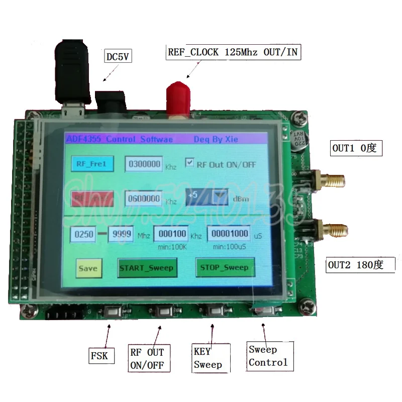 

ADF4355 Module Touch Color Screen Sweep RF Signal Source VCO Microwave Frequency Synthesizer PLL 250M-6.8G