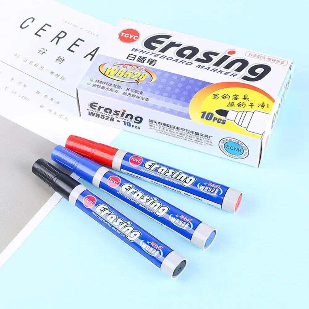 

1PC Erasable Whiteboard Marker Pen Office Dry Erase Supplies White Markers Black Markers Pens School Red Board Blue Office Q0U6