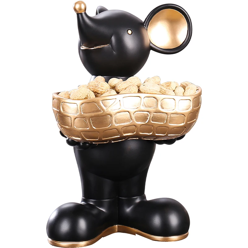 

Modern Luxurious Cartoon Mouse Resin Storage Box Creative Living Room Desktop Decor Entryway Key Storage Ornaments X4203