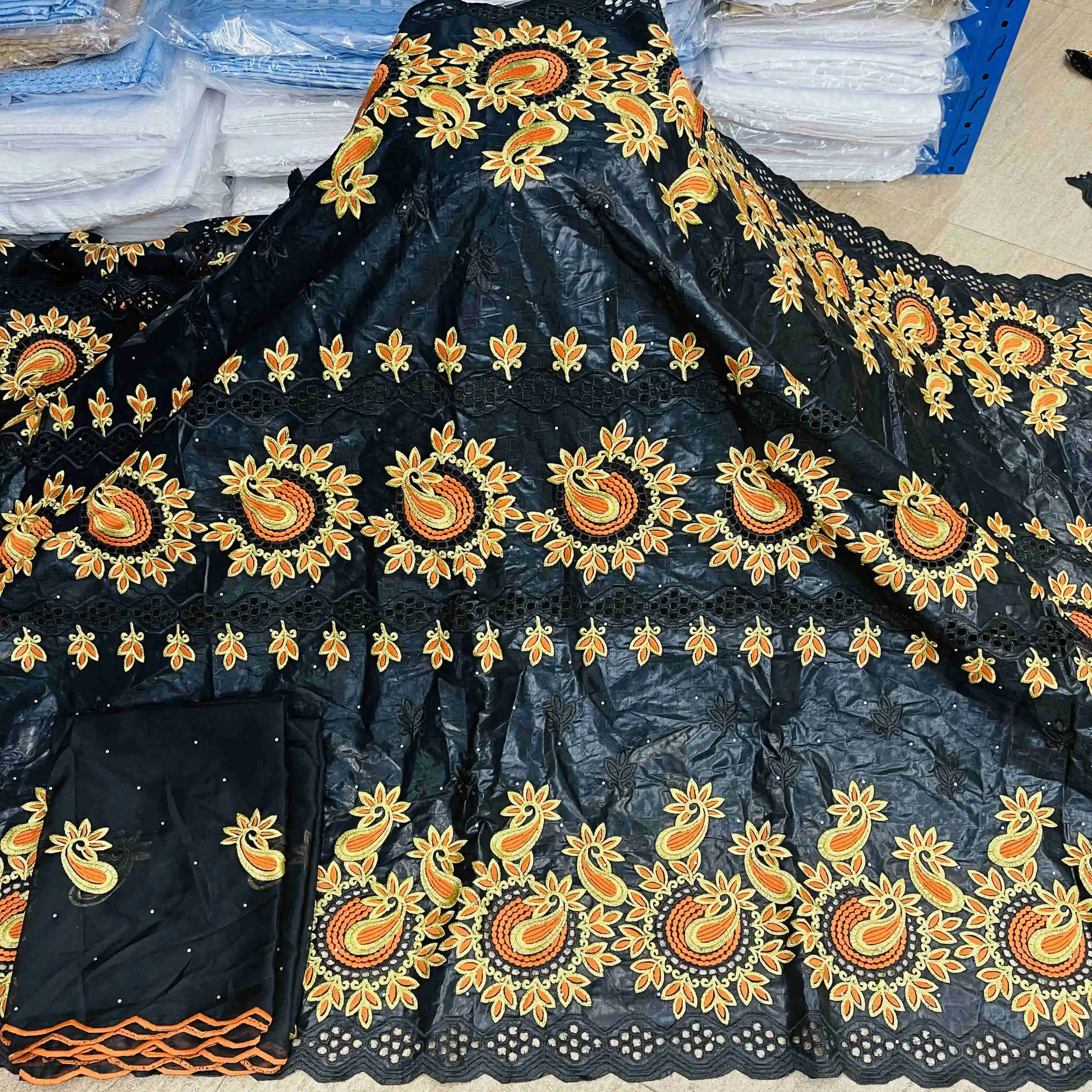 

2021, высокое качество, Новое поступление, с камнем, африканская богатая ткань, вышивка, кружево, базин богатый, материал нигерийского платья ...