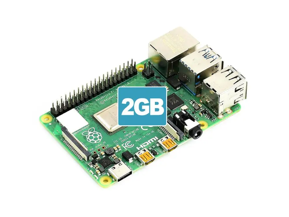 Оригинальный Raspberry Pi 4 Model B 2 Гб ОЗУ поддерживает два выхода 4K двухдиапазонный Wi Fi