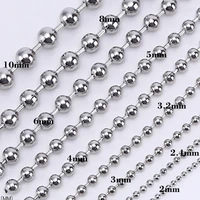 100 stainless steel bead cuba link chain necklace punk choker aesthetic for men women collar silver trendy gifts diy wholesale