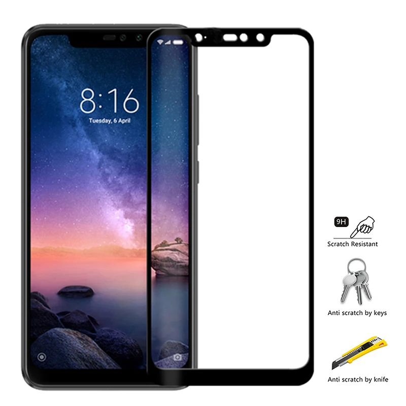 Защитная пленка для redmi Note 6 pro полное покрытие экрана Защитное стекло 6pro