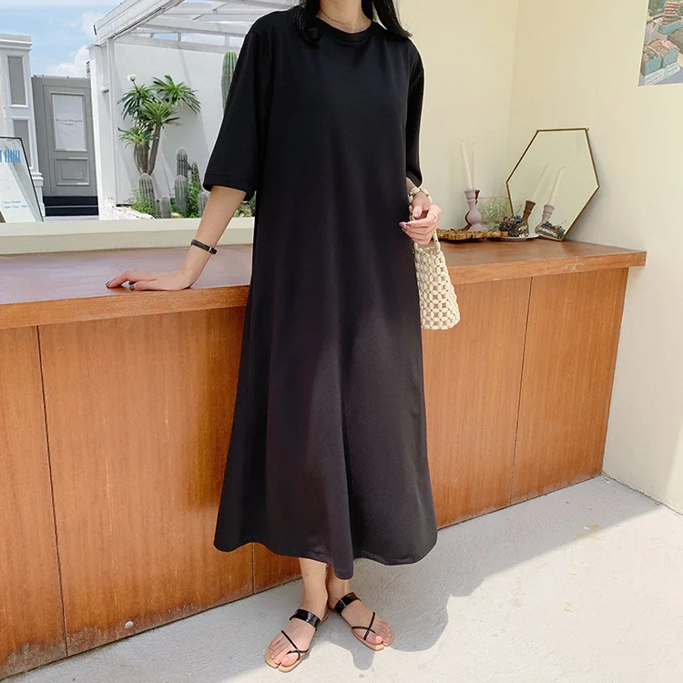 

COIGARSAM Brief Women dress Summer Belt O-Neck Dresses White Pink Green 0223