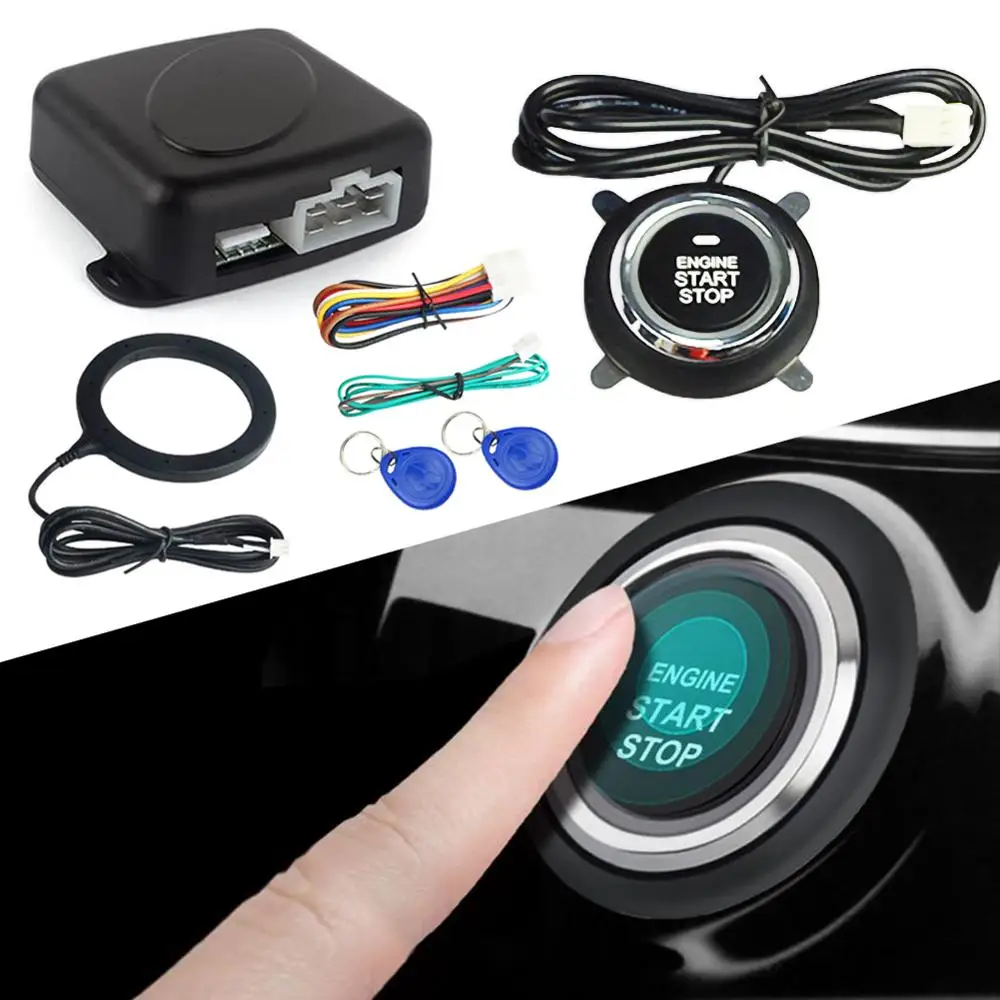 

Alarm Start Stop Button Engine RFID Keyless Entry System Push Button Starter Stop Auto Remote Control Antitheft System For Cars