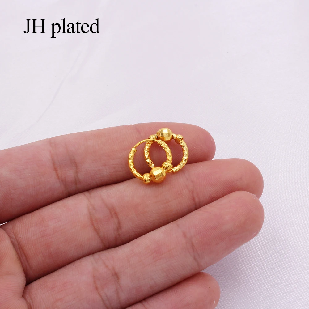 Earrings 24K Gold Color Small round Hoop earings hoops pircing gold earrings piercings accesories for Women/Girls Jewelry gifts | Украшения