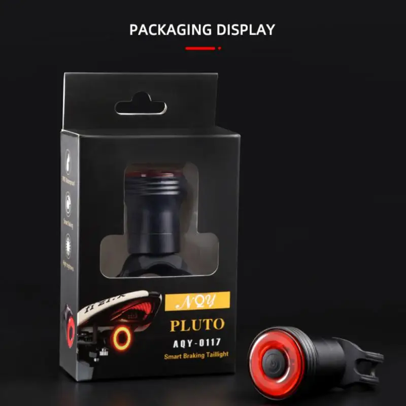 

2021 Bike Tail Light IPX6 Waterproof Rechargeable Bicycle Smart Auto Brake Sensing Light Accessories Bike Safety Warning Light