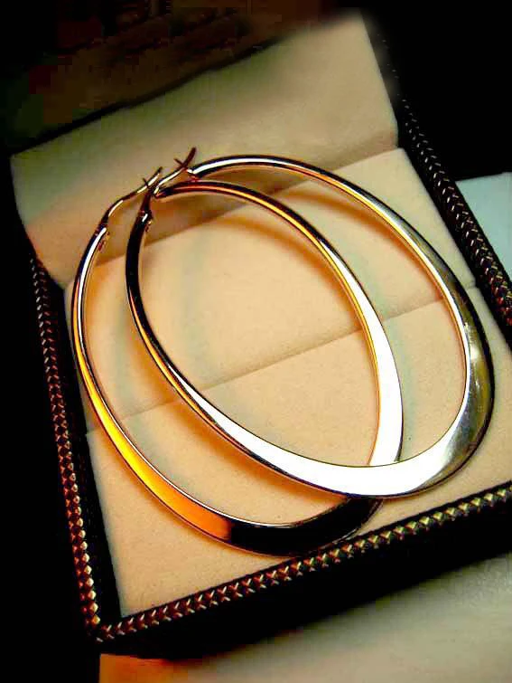 Классические милые женские большие круглые серьги кольца модные золотистые