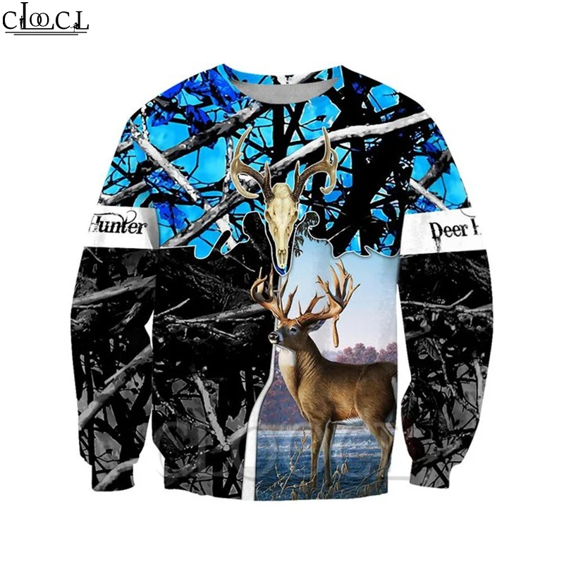 

CLOOCL 2020 New Hoodie Beutiful Deer Hunting Camo 3D Printed Hooded Sweatshirts Unisex Casual Streetwear Hoody Zipper Coat