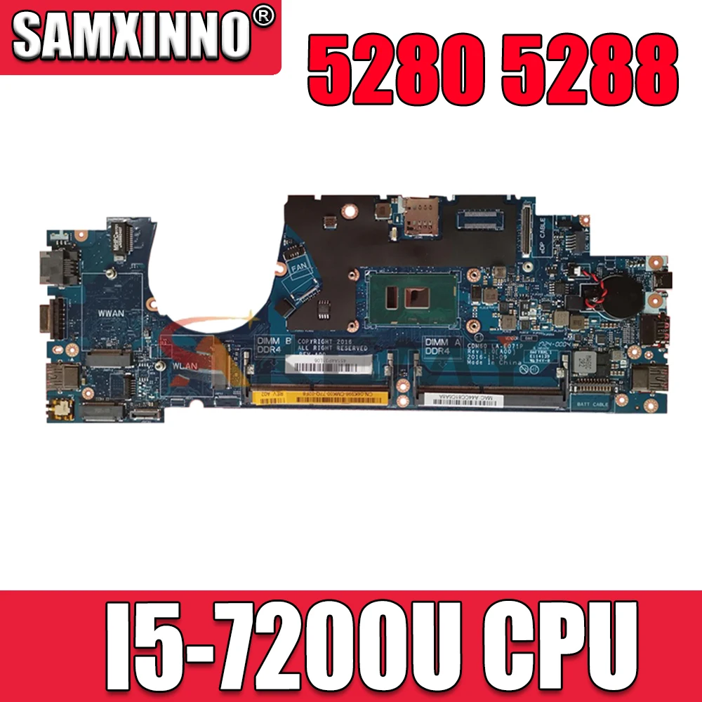 

Материнская плата для ноутбука DELL 5280, 5288, CN-04K998, 04K998, 4K998, CDM60 LA-E071P, с процессором SR342 I5-7200U, 100% исправна