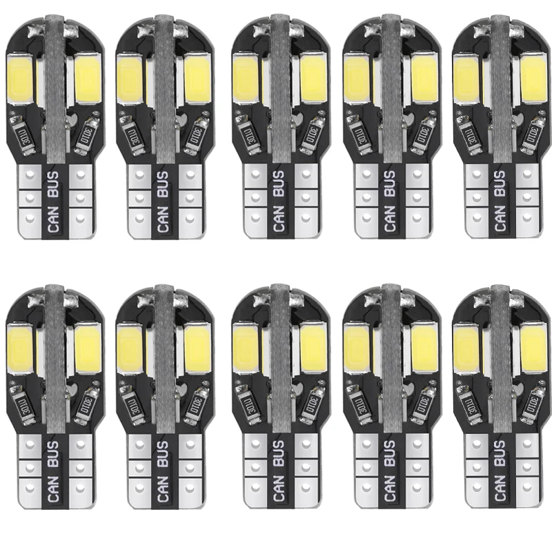 

2/10pcs Car Led Signal Lights T10 w5w Led Lamps 5630-8smd 194 168 Auto Side Marker Parking Lamp Interior Dome Light 12V 5w Diode