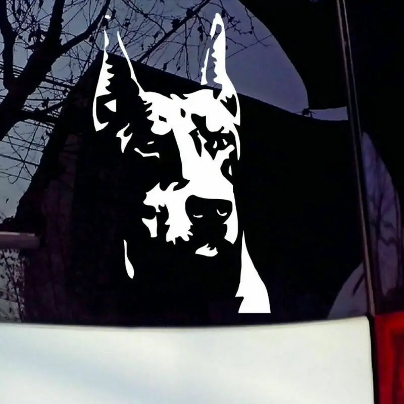 

Pet Dog Bumper Doberman Vinyl Die Cut Decal window Car Laptop Sticker 14*9CM Black White Sticker