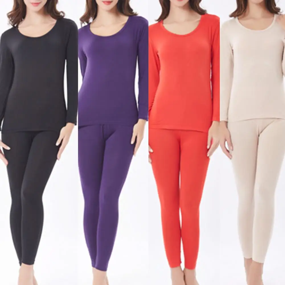 

Women Autumn Winter Warm Blouse Top Long Pants Thermal Underwear Set Outfit