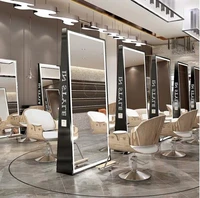 special mirror for wanghong barber shop floor stand hair salon stainless steel salon stand double sided mirror fashion