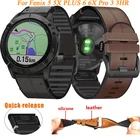 Ремешок силиконовый для Garmin Fenix 6 6X Pro 5 5X Plus 33HR, быстрая посадка, 26 22 мм, кожаный браслет для наручных часов Forerunner 935945