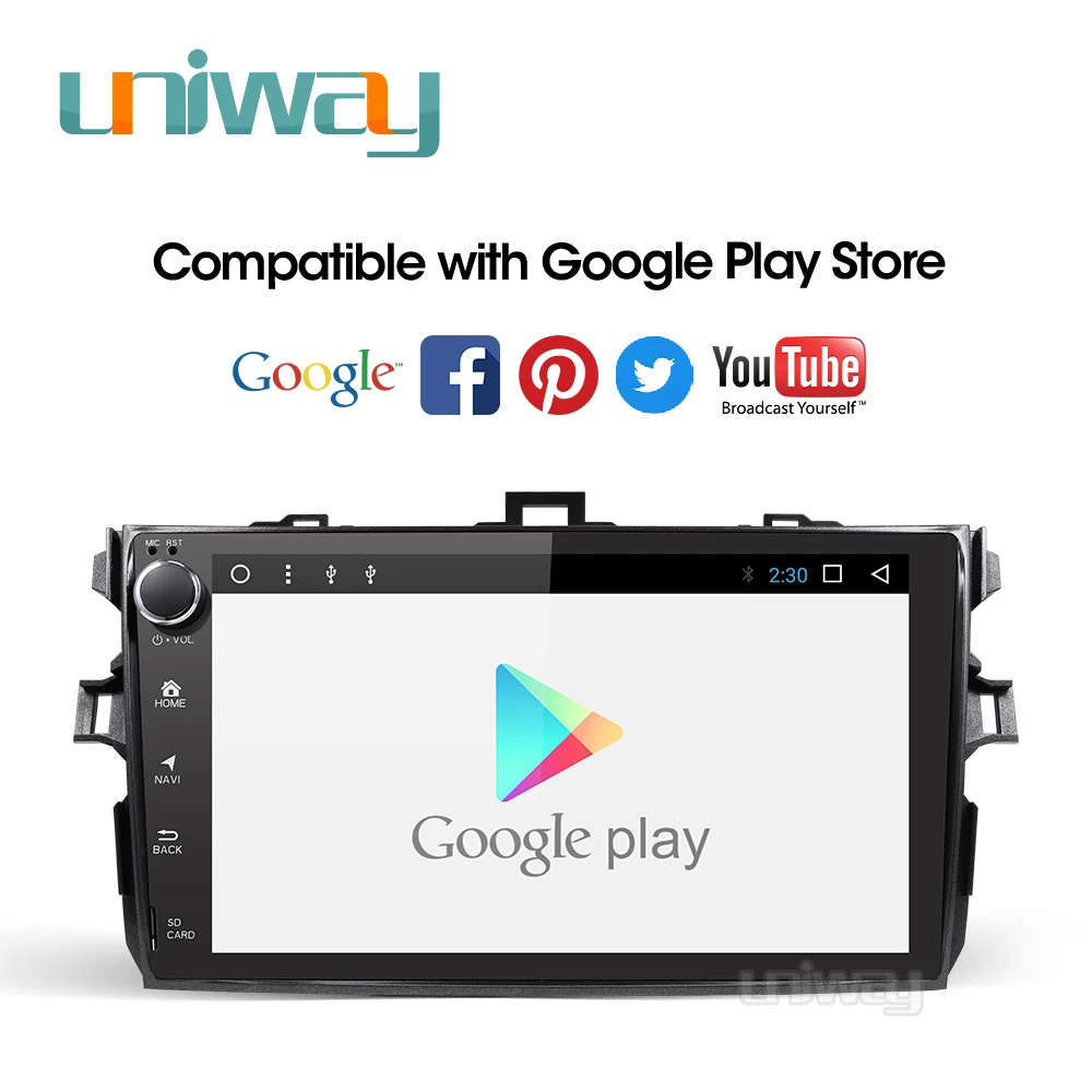 AKLL9071 uniway android 9 0 автомобильный dvd для toyota corolla 2008 2007 2009 2010 2011 2012 проигрыватель с