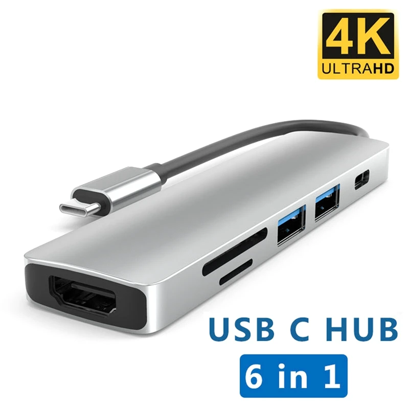 

Док-станция с разъемом USB Type-C HDMI-совместимая + USB3.0 + PD USB-разветвитель для ноутбуков и ПК