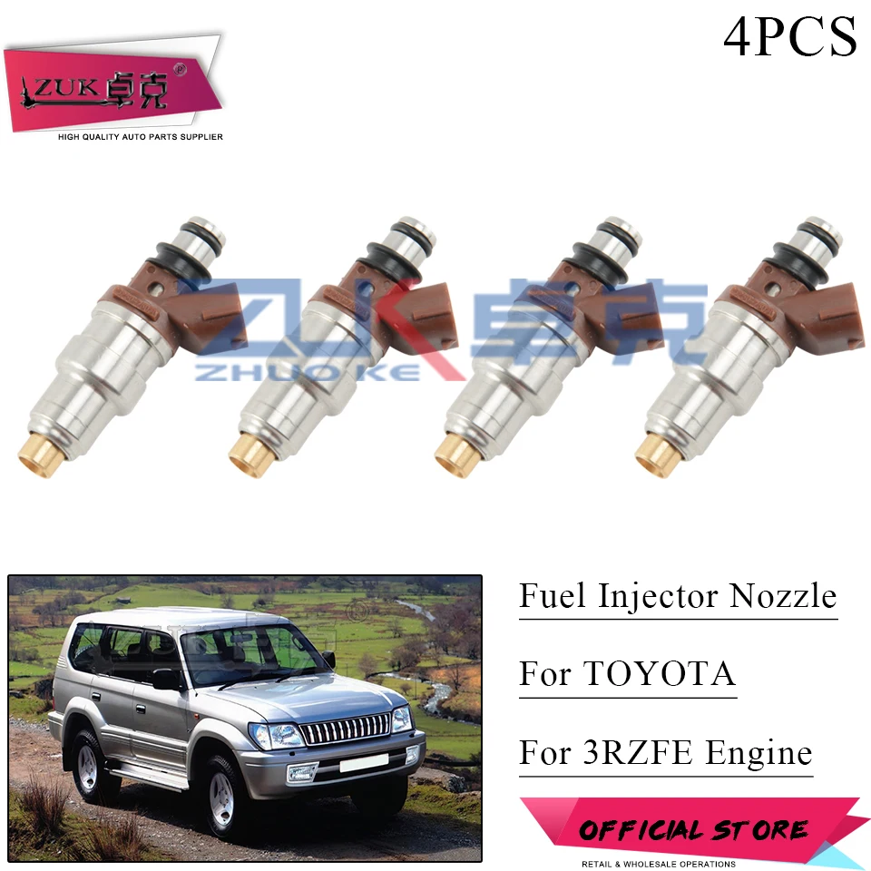 Форсунка для топливного инжектора ZUK 4 шт. 4RUNNER HILUX HIACE DYNA LAND CRUISER 90 Land Cruiser Prado
