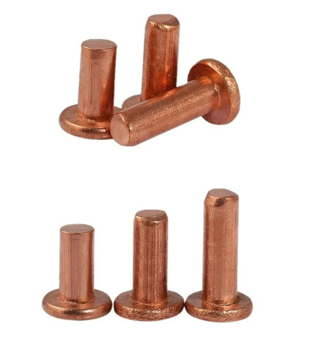 

20pcs M2-M3 Flat head copper rivets percussion type solid rivets flat cap copper nails