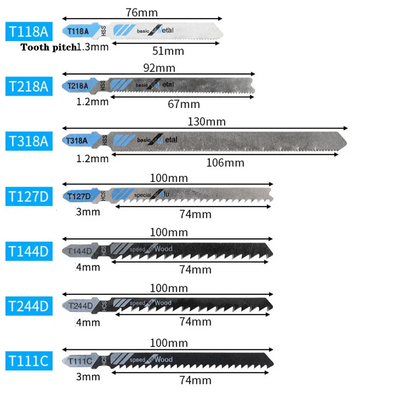 

48PCS Metal General Jig Saw Blade Fine Tooth Middle Tooth Aluminum Alloy Woodworking Saw Blade Combination Set