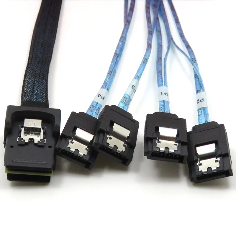 Sas sata Внутренний кабель SFF8087 Mini SAS 36pin штекер с защелкой для SATA 7Pin гнездо (X4) вперед