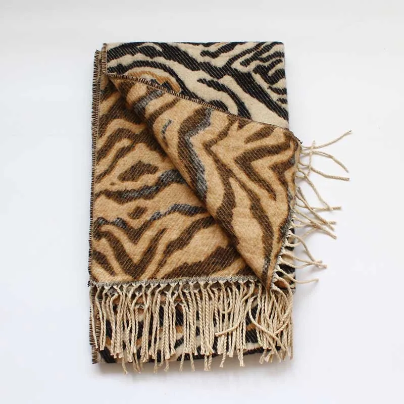 Новинка кашемировый шарф с принтом цвет плед Cachecol Foulard женский хиджаб с бахромой кашемировый палантин пончо Леопардовый принт