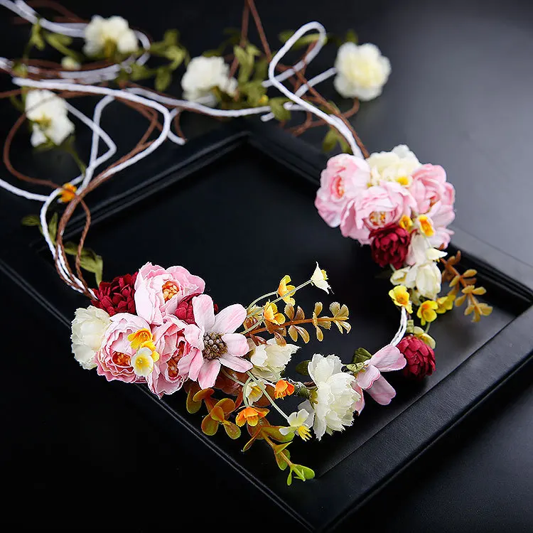 Необычные ротанга Mori flower Фея венок невесты украшение для волос тиара pinches para el pelo