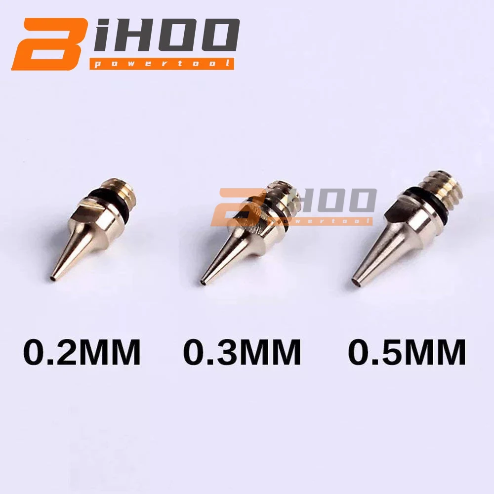 

0.2mm/0.3mm/0.5mm Spray gun nozzle Stainless steel Strong durable Copper plating Spray Gun Model Spraying Paint Accessories
