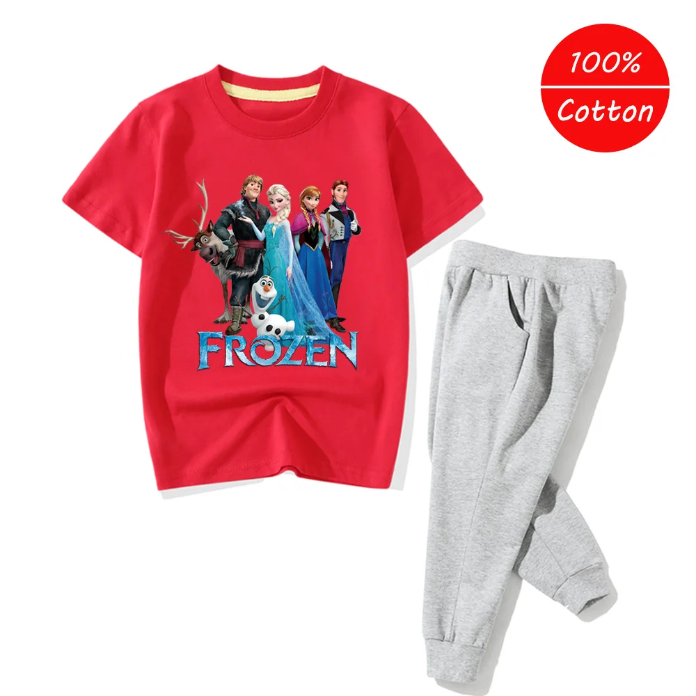 Повседневные комплекты одежды для девочек Disney с принтом &quotХолодное сердце&quot